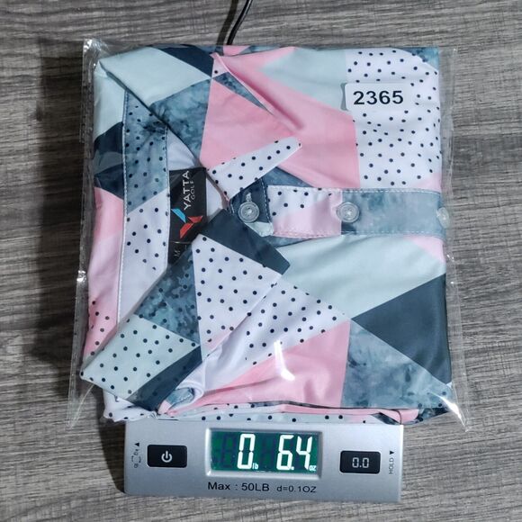 Yatta‎ Golf Polo Shirt Mens Medium Performance Stretch Abstract Geometric - Picture 12 of 14